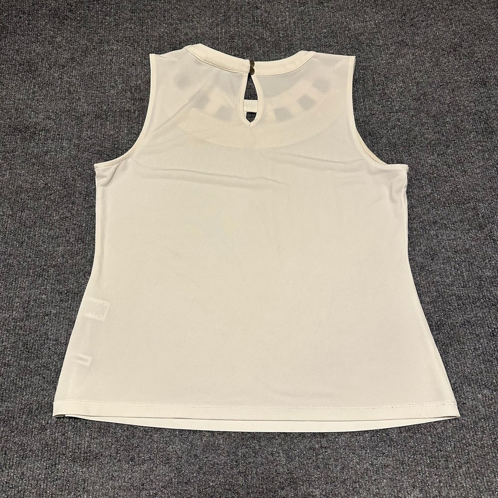 New‎ York & Company Cream Sleeveless Cutout Neckline Blouse Small Womens Top